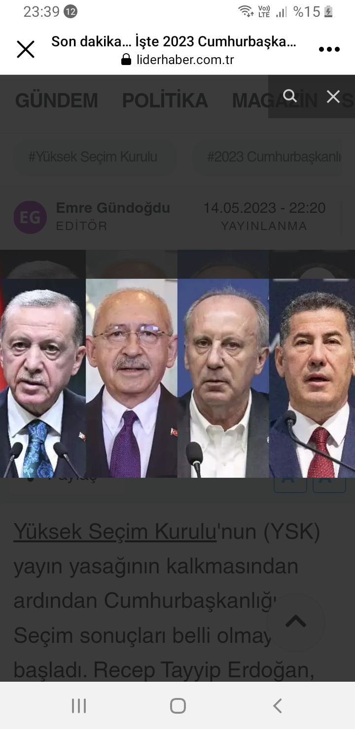 CUMHUR BAŞKANLIĞI SEÇİM SONUÇLARI